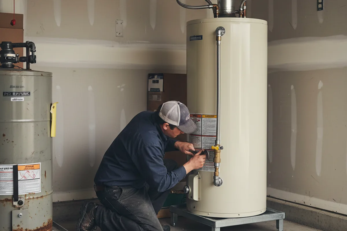 Water heater and shutoff valve replacement in Erie